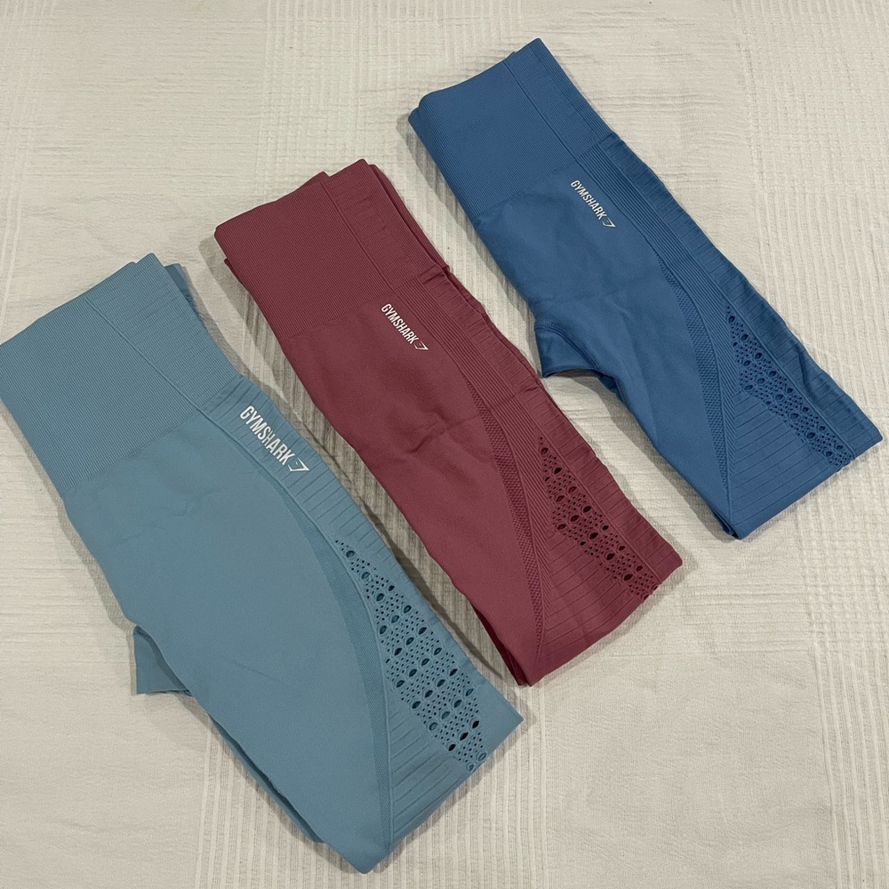 Gymshark Seamless Leggings Set in Blue and Pink, XS - Picture 3 of 12